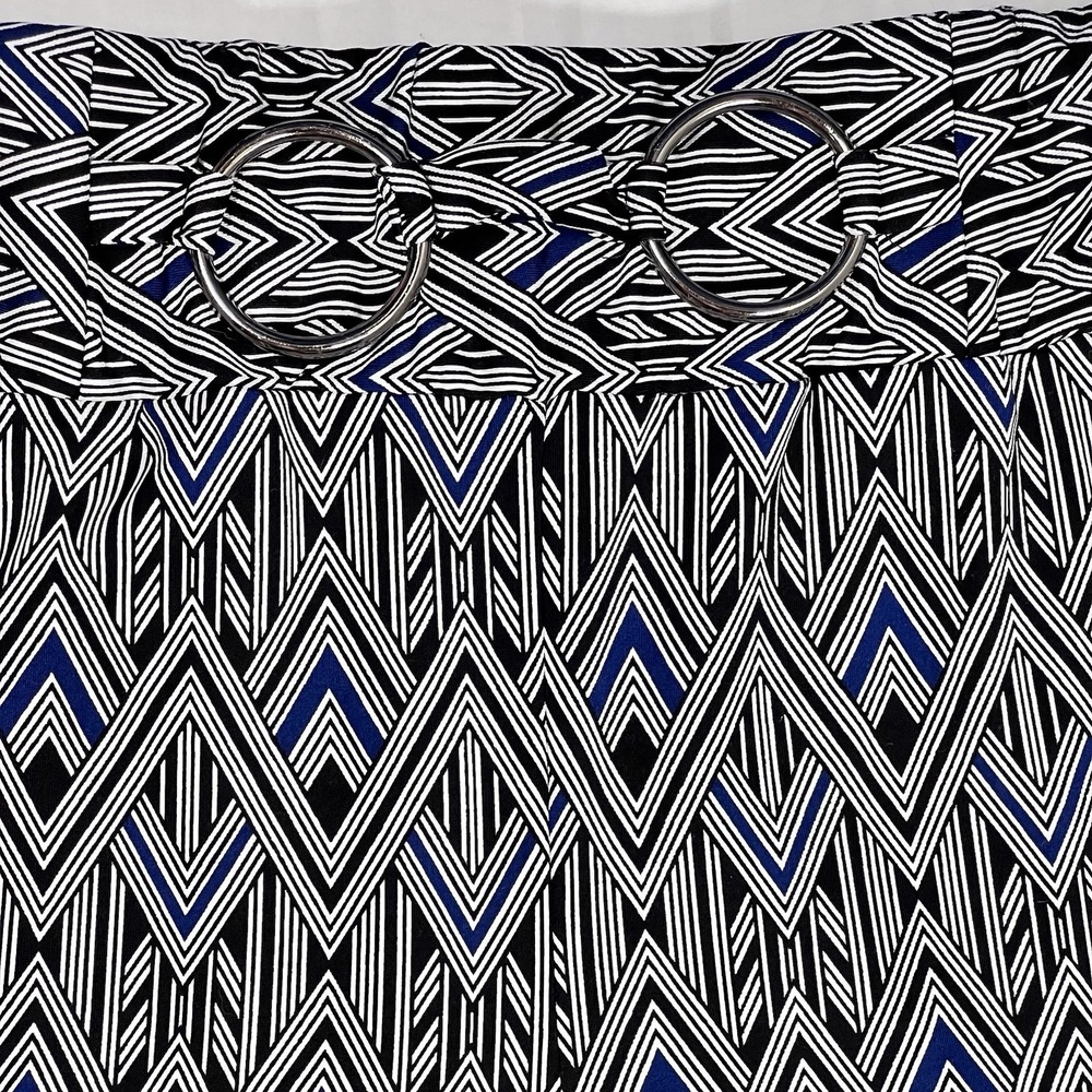 Robert Louis NWOT Women's Pants XL Pull On Blue Black White Wide Leg 36x30.5
